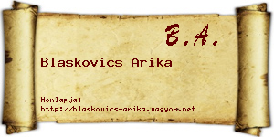 Blaskovics Arika névjegykártya